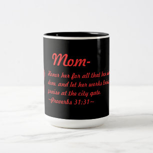 Amaryllis Proverbs 31:31 Zweifarbige Tasse