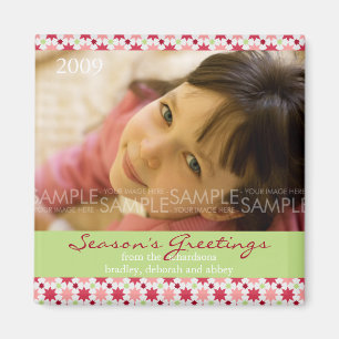 Amaryllis-Sterne:: WeihnachtsFoto-Magnet Magnet