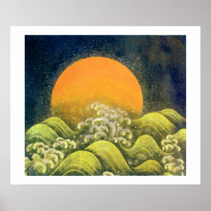 AMATERASU, SONNENGÖTTIN, gelb grün schwarz weiß Poster