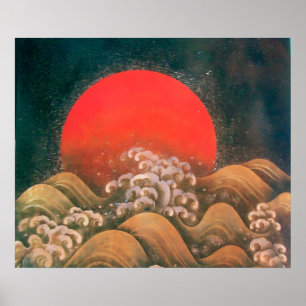 AMATERASU, SONNENGÖTTIN, rot schwarz braun Poster