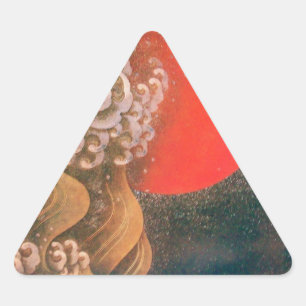 AMATERASU , SUN GODESS , rot-braun Dreieckiger Aufkleber