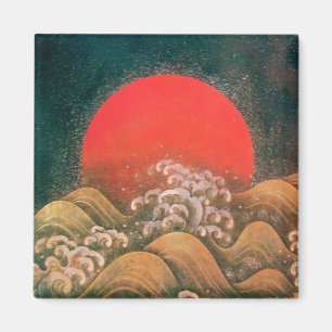 AMATERASU , SUN GODESS , rotes schwarzes braunes G Magnet