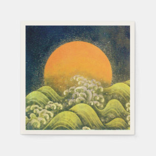 AMATERASU SUN GODESS Yellow Black Brown Serviette