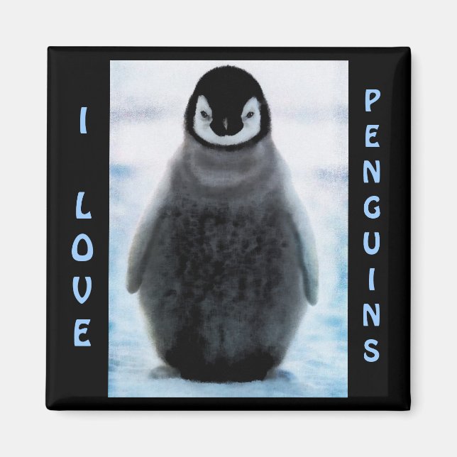 Amateur de pingouins et de pingouins Magnet d'art (Devant)