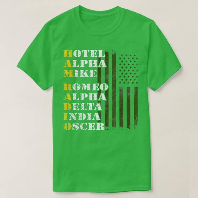 Amateur-Ham-Funkbetreiber Phonetic Alphabet T-Shirt (Design vorne)