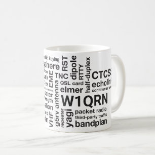 Amateur-Ham Radio Wordclow-Tasse mit Callsign Kaffeetasse