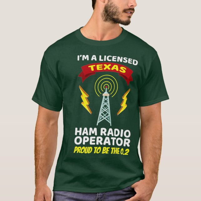 Amateur-Radio-Betreiber Funny Ham Radio Texas T-Shirt (Vorderseite)