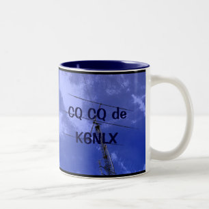Amateur-Radio-CQ und Callsign-Tasse Zweifarbige Tasse