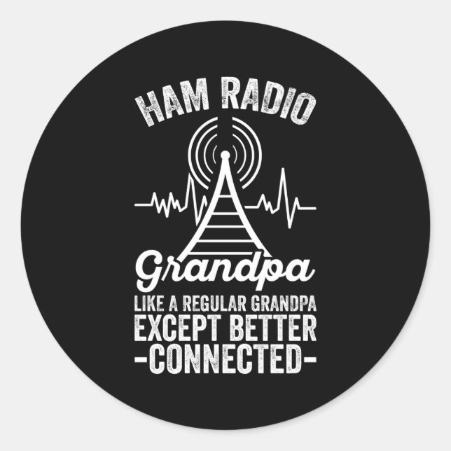 Amateur Radio Ham Radio Opa besser vernetzt Runder Aufkleber (Vorderseite)