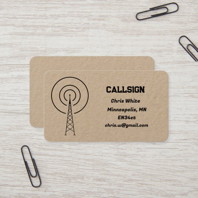 Amateur Radio Kraft Visitenkarte (Vorderseite/Rückseite Beispiel)