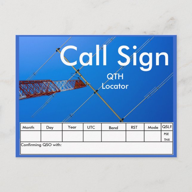 Amateur-Radio QSL Postkarte (Vorderseite)