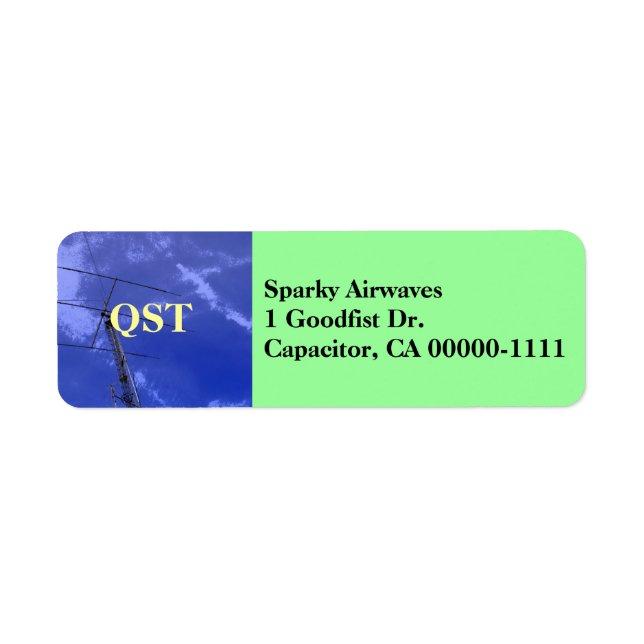 Amateur-Radio QST-Adressetikett (Vorne)