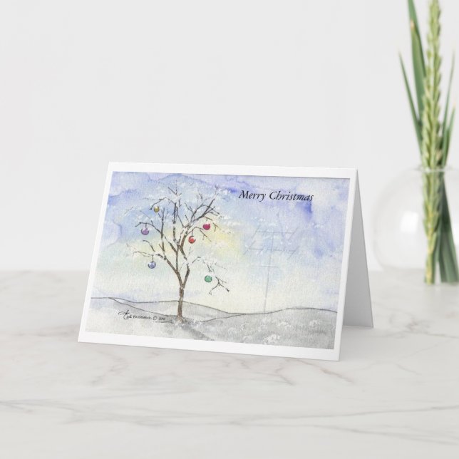 Amateurfunk-Weihnachtsbaum-Karte mit Gruß Feiertagskarte (Vorderseite)