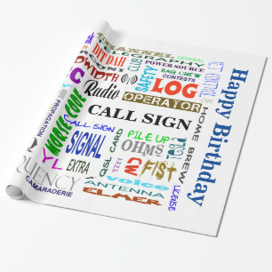 Amateurfunk-Wort-Collagen-Geschenk-Verpackung Geschenkpapier