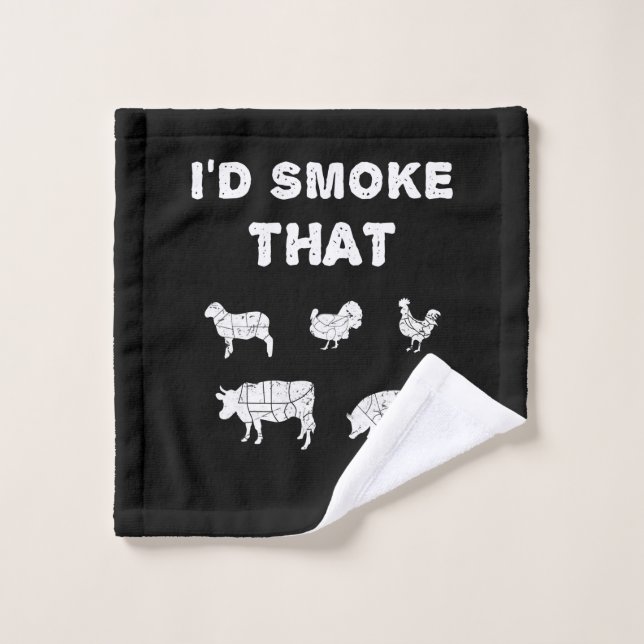 Amateurs de barbecue | ID Fumée que le chef fumeur (Gant de toilette)