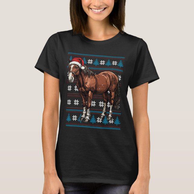 Amateurs de chevaux Santa Hat Ugly Christmas Sweat (Devant)