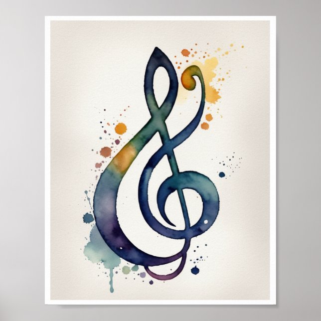 Amateurs de musique de notes musicales Poster Wall (Devant)