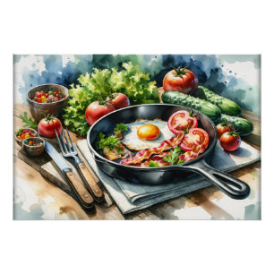 Amateurs de nourriture cool Petit déjeuner Poster