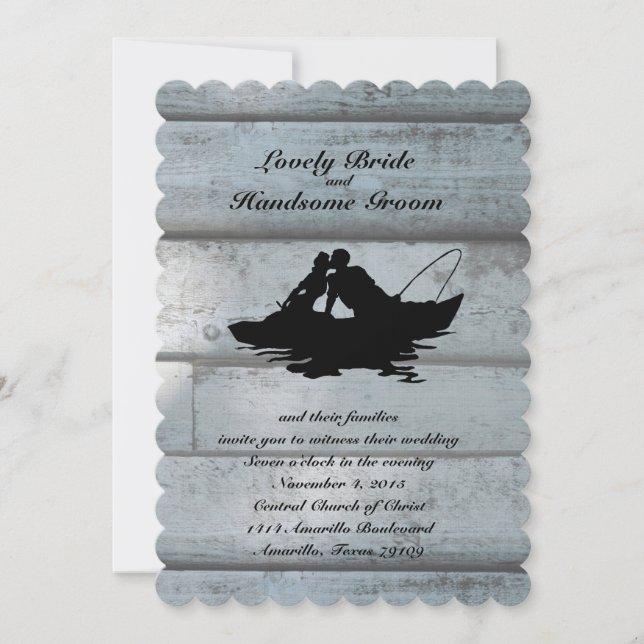 Amateurs de pêche Faire-part de mariage à bascule (Devant)