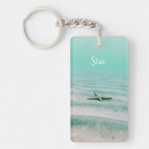 Amateurs de plage Porte - clé Sea Green avec nom