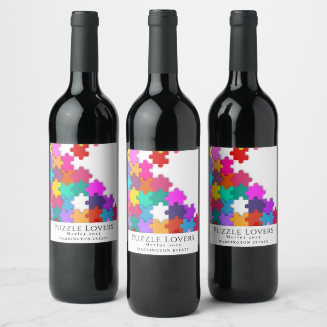 Amateurs de puzzle Design élégant Étiquettes de vi (Bouteilles)