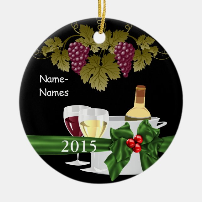 AMATEURS DE VIN personnalisés ORNEMENT de 2015 (Devant)