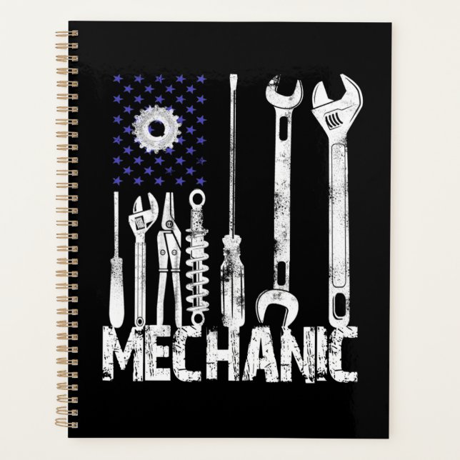 Amateurs mécaniques | Mechanic USA Drapeau (Devant)