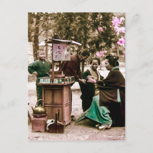 Amazake-Händler im alten Japan Vintage Japanisch Postkarte