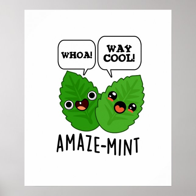 Amaze-mint Funny Mint Blätter Pun Poster (Vorne)