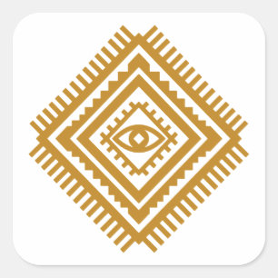 Amazigh Atlas Schutz Diamant — Berber Stammesmuste Quadratischer Aufkleber