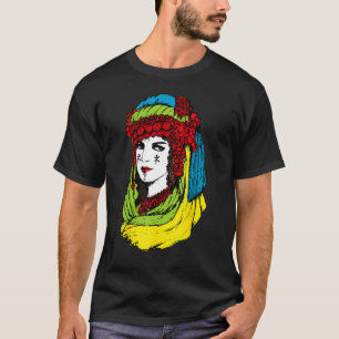 Amazigh Frau mit Tattoo und farbenfroh Tamazight B T-Shirt