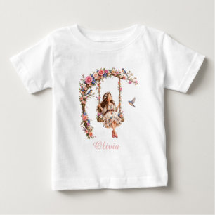 Amazigh-Garten Mädchen auf Schaukel – marokkanisch Baby T-shirt
