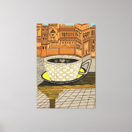 Amazigh marokkanische Kasbah mit Kaffee-Cup Leinwanddruck