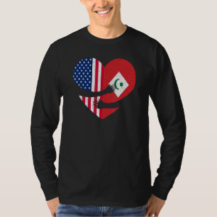 Amazigh Rifian American Pride Heart Arrif Usa Flag T-Shirt