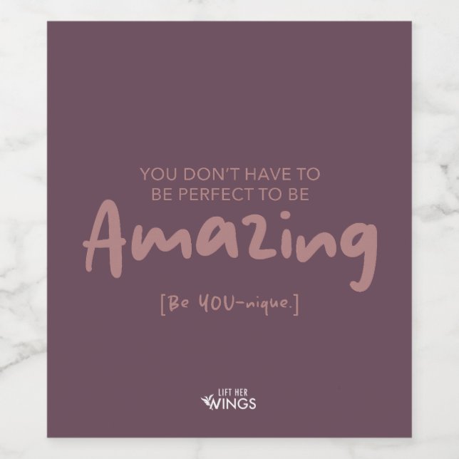 Amazing [Be YOU-nique] — Wine Label Weinetikett (Einzelnes Label)