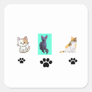 Amazing Cats Quadratischer Aufkleber
