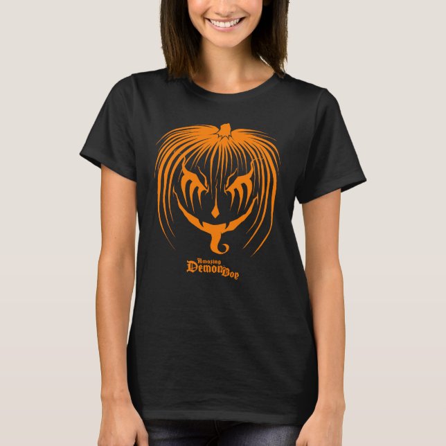 Amazing Demonboy Pumpkinhead Orange Halloween T-Shirt (Vorderseite)