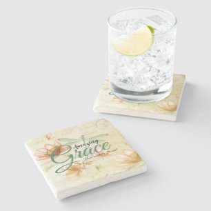 Amazing Grace Blumen und Libelle Steinuntersetzer
