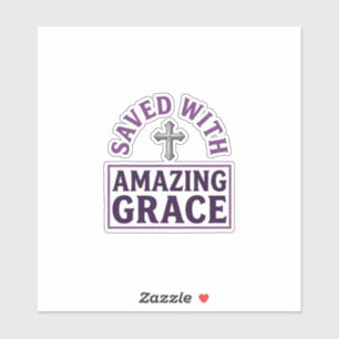 Amazing Grace Christliches Kreuz Vintage Aufkleber