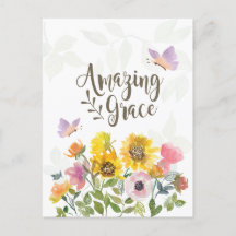 Amazing Grace Flowers and Butterflies Christian