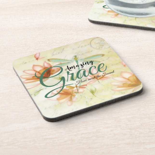 Amazing Grace Flowers and Draquelly Getränkeuntersetzer (Linke Seite)