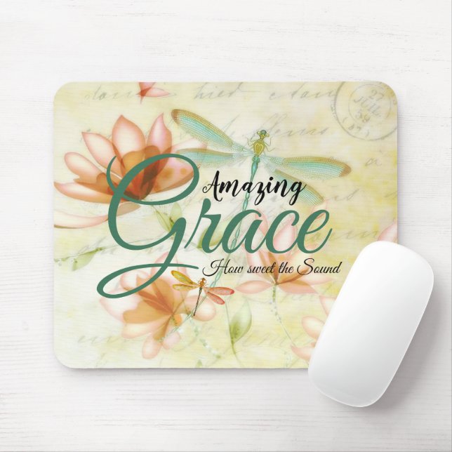 Amazing Grace Flowers and Draquelly Mousepad (Mit Mouse)
