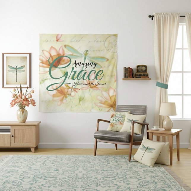 Amazing Grace Flowers and Draquelly Wandteppich (Von Creator hochgeladen)