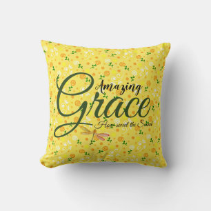 Amazing Grace Gelbe Frühlingsblumen Kissen