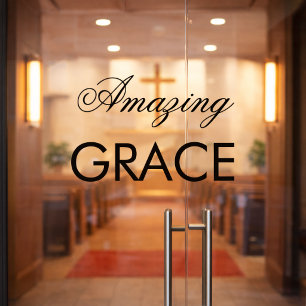Amazing Grace Kirchenfenster-Aufkleber kann Text ä Fensteraufkleber