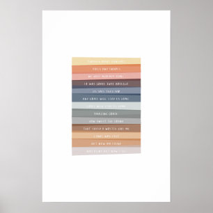 Amazing Grace Lied Farb-Kunstposter für Kinder Poster