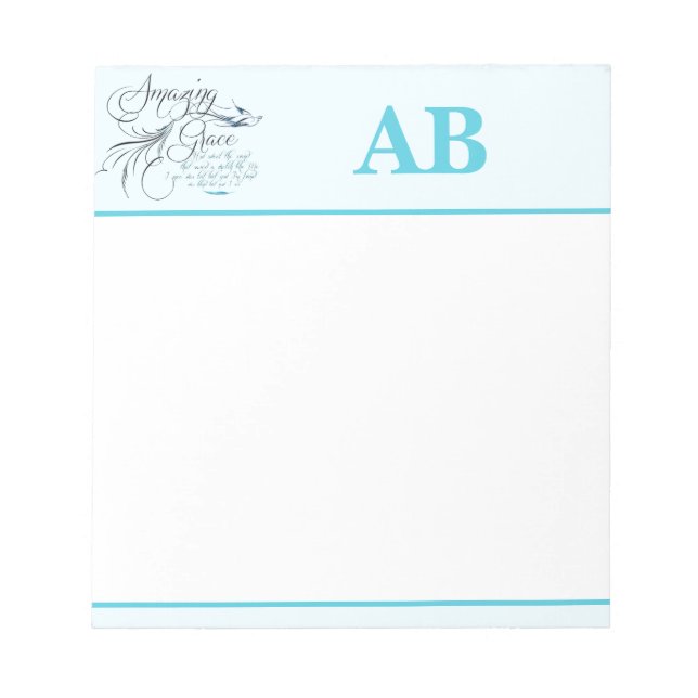 Amazing Grace Monogramm Notizblock (Vorderseite)