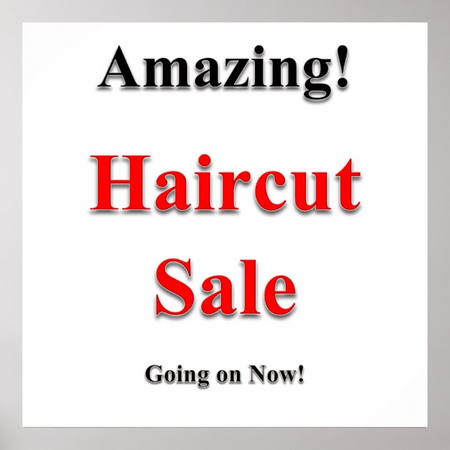 Amazing Haircut Sale Poster Matte (Vorne)