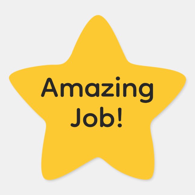 Amazing Job Star Sticker Student Reward Teacher  (Vorderseite)