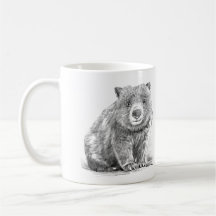 Amazing realistic wombat in pencil drawing style